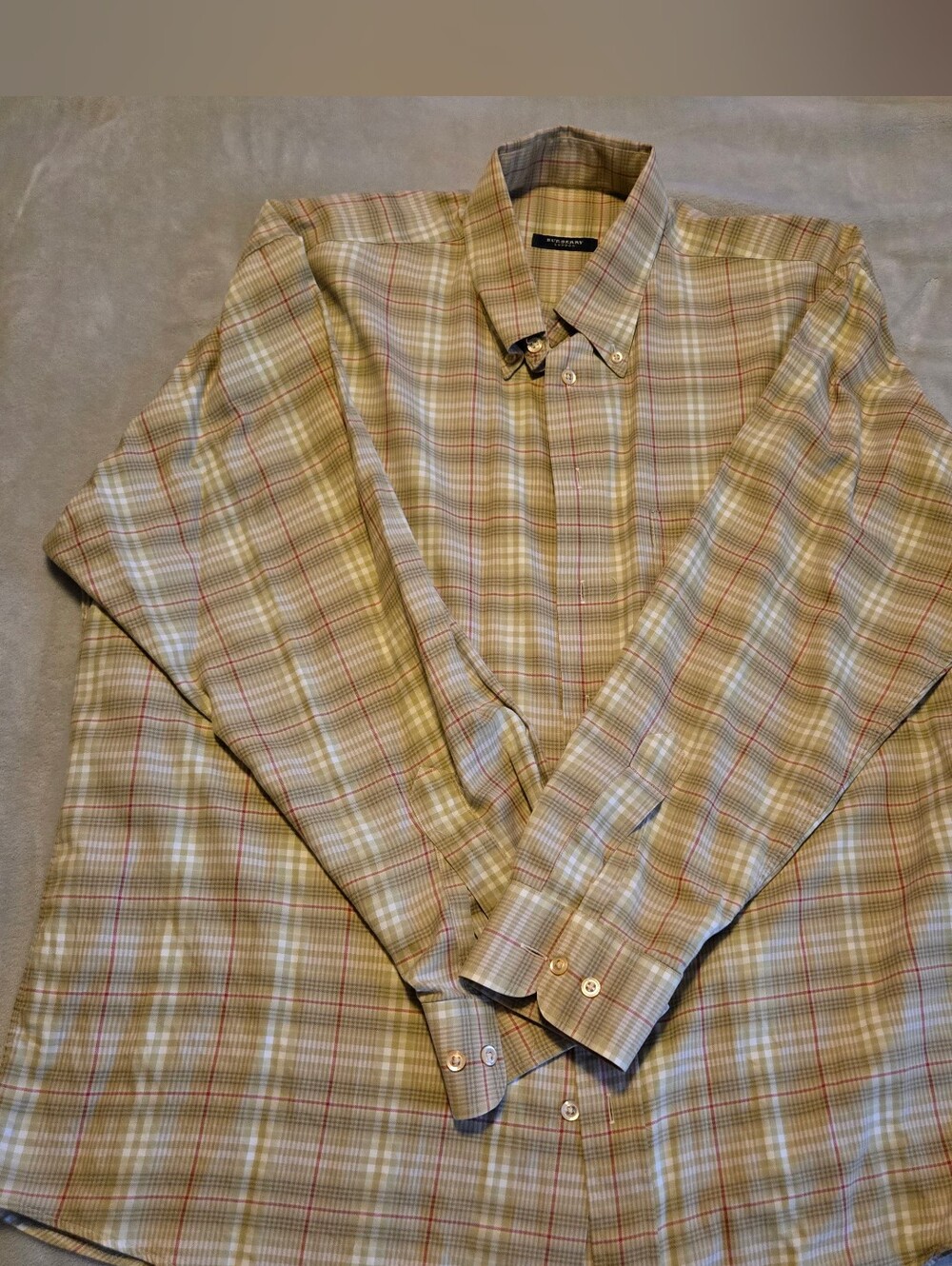Men's Vintage XL Burberry Button Up Shirt